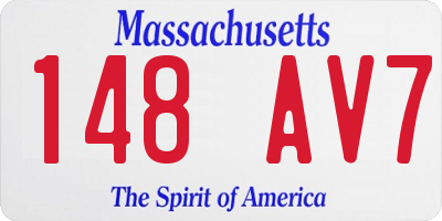 MA license plate 148AV7