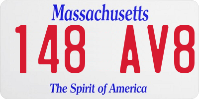 MA license plate 148AV8
