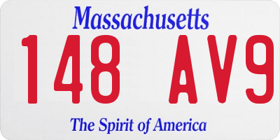 MA license plate 148AV9