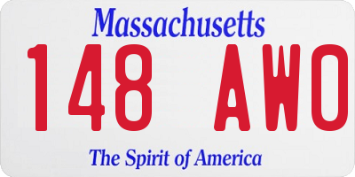 MA license plate 148AW0