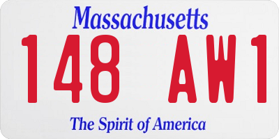 MA license plate 148AW1