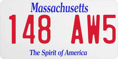 MA license plate 148AW5