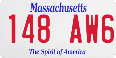 MA license plate 148AW6