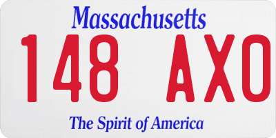 MA license plate 148AX0
