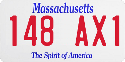 MA license plate 148AX1