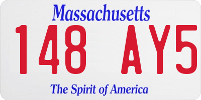 MA license plate 148AY5