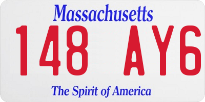 MA license plate 148AY6
