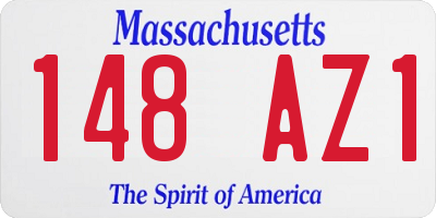 MA license plate 148AZ1