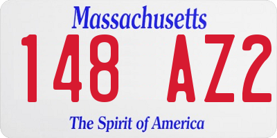 MA license plate 148AZ2