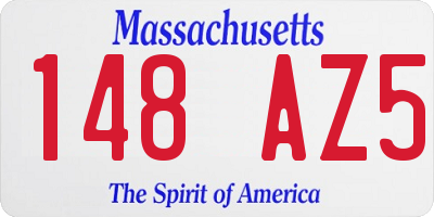 MA license plate 148AZ5