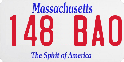 MA license plate 148BA0