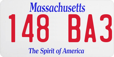 MA license plate 148BA3