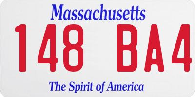 MA license plate 148BA4
