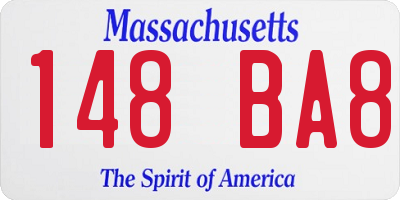 MA license plate 148BA8