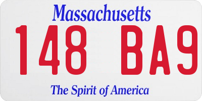 MA license plate 148BA9