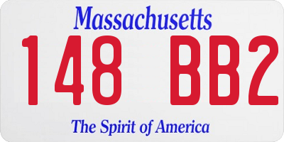 MA license plate 148BB2
