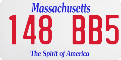 MA license plate 148BB5