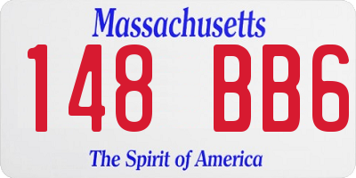 MA license plate 148BB6