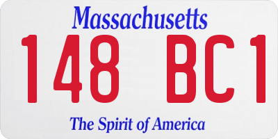 MA license plate 148BC1