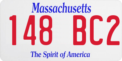 MA license plate 148BC2
