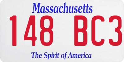 MA license plate 148BC3
