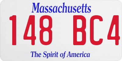 MA license plate 148BC4