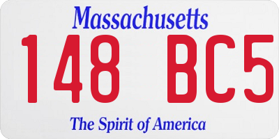 MA license plate 148BC5