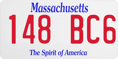 MA license plate 148BC6