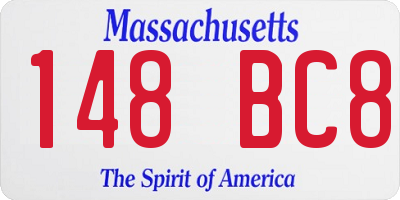 MA license plate 148BC8