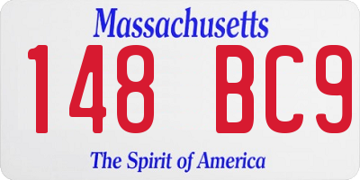 MA license plate 148BC9