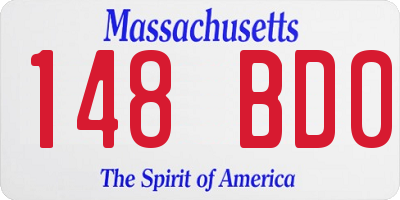 MA license plate 148BD0