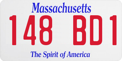 MA license plate 148BD1