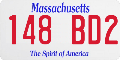 MA license plate 148BD2