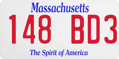 MA license plate 148BD3