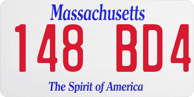 MA license plate 148BD4