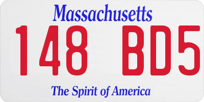 MA license plate 148BD5