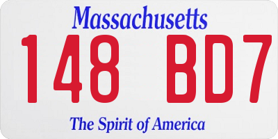MA license plate 148BD7