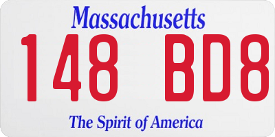 MA license plate 148BD8