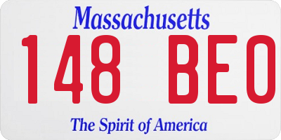 MA license plate 148BE0