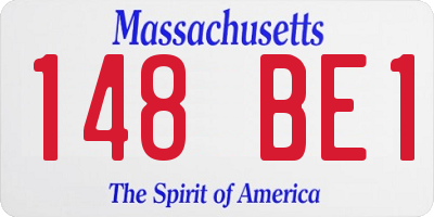 MA license plate 148BE1