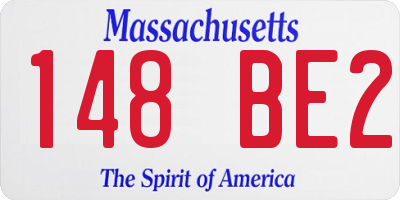 MA license plate 148BE2