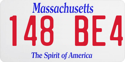 MA license plate 148BE4