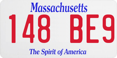 MA license plate 148BE9