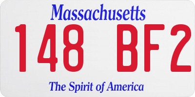 MA license plate 148BF2
