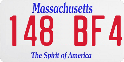 MA license plate 148BF4