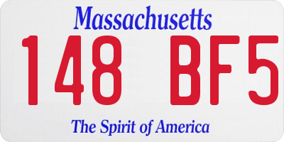 MA license plate 148BF5