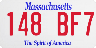 MA license plate 148BF7