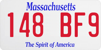 MA license plate 148BF9