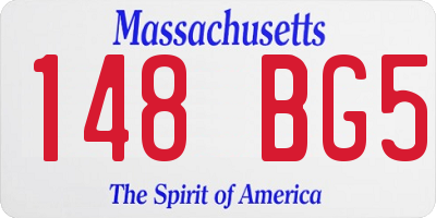 MA license plate 148BG5