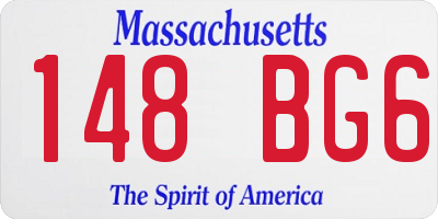 MA license plate 148BG6